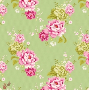 Tilda Stoff Flowerpatch grün