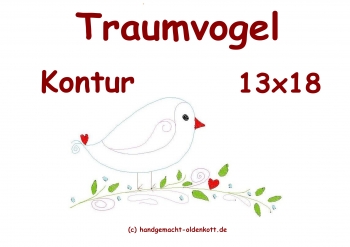 Stickdatei Traumvogel Kontur 13x18