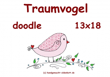 Stickdatei Traumvogel doodle 13x18