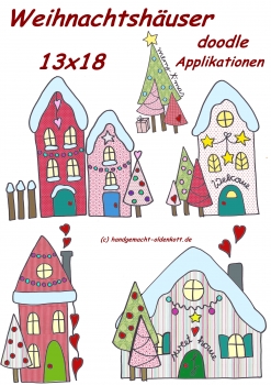 Stickdatei  Weihnachtshaeuser 13x18 doodles