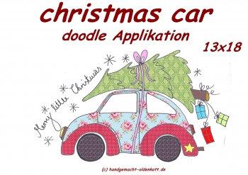 Stickdatei christmas car beetle doodle 13x18