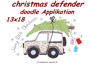 Stickdatei christmas defender doodle 13x18