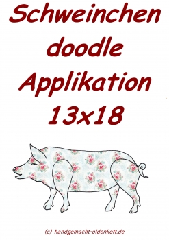 Stickdatei Schwein doodle 13x18