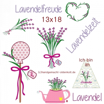 Stickdatei  Lavendelfreude 13x18