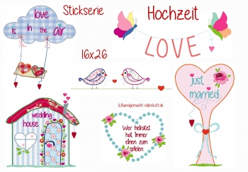 Stickdatei Hochzeit 16x26