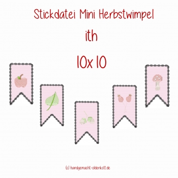 Stickdatei Mini Herbstwimpel ith 10x10