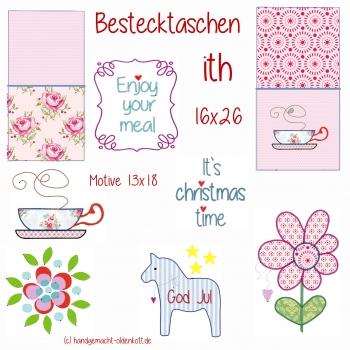 Stickdatei Bestecktaschen ith 16x26 13x18