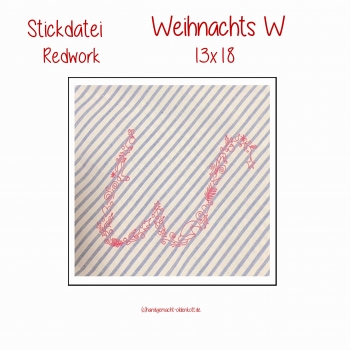 Stickdatei Weihnachts W 13x18 redwork