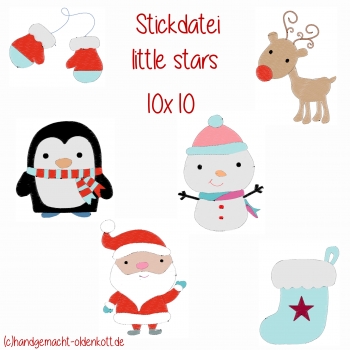 Stickdatei little stars 10x10