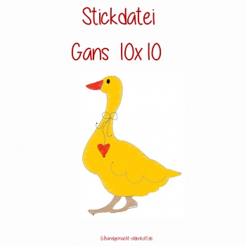 Stickdatei Gans 10x10