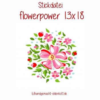 Stickdatei flowerpower 13x18