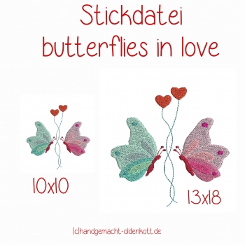 Stickdatei butterflies in love 10x10 13x18