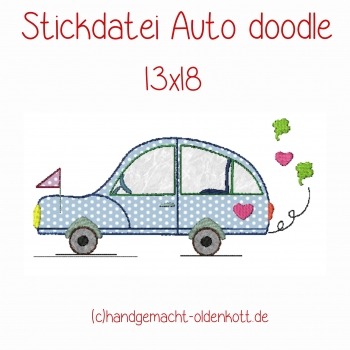 Stickdatei Auto doodle 13x18