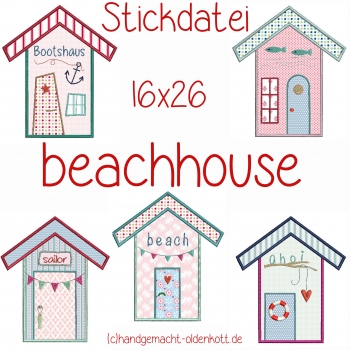 Stickdatei beachhouse Applikation 16x26