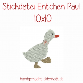 Stickdatei Entchen Paul 10x10