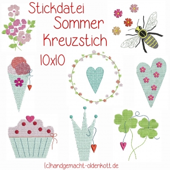 Stickdatei Sommer Kreuzstich 10x10