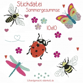 Stickdatei Sommergesummse 10x10