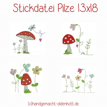 Stickdatei Pilze 13x18