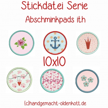 Stickdatei Abschminkpads ith 10x10