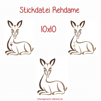 Stickdatei Rehdame 10x10