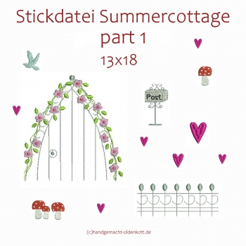 Stickdatei  Summercottage Part 1 13x18