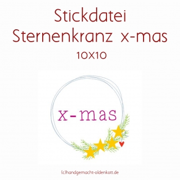 Stickdatei Sternenkranz x-mas 10x10