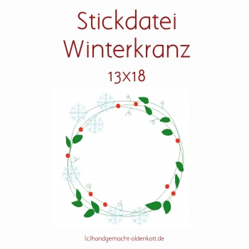 Stickdatei Winterkranz 13x18