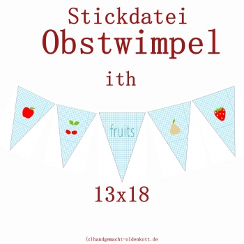 Stickdatei Obstwimpel ith 13x18
