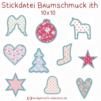 Stickdatei Baumschmuck beidseitig ith 10x10