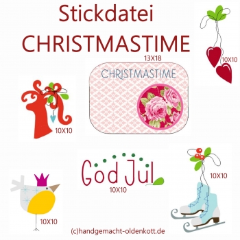 Stickdatei Christmastime 13x18 10x10