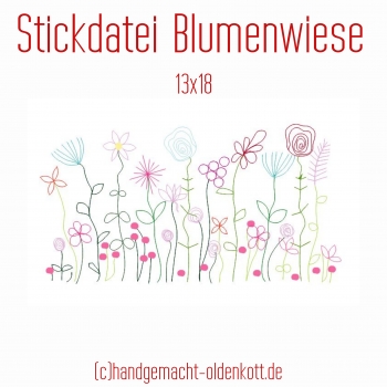 Stickdatei Blumenwiese 13x18