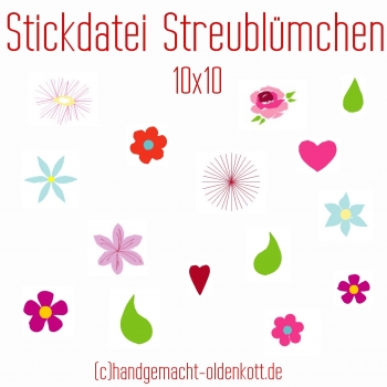 Stickdatei Streublümchen 10x10