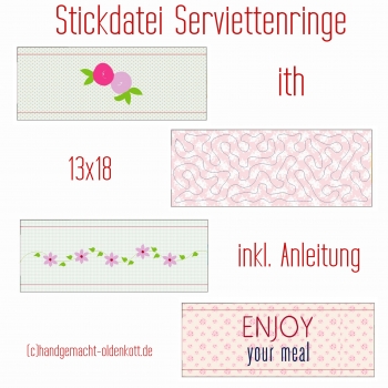 Stickdatei Serviettenringe ith 13x18