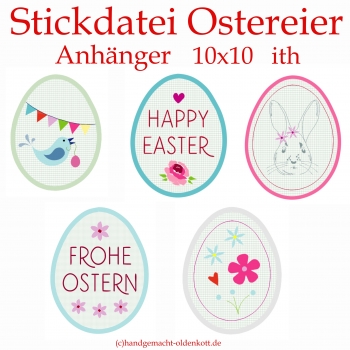 Stickdatei Ostereier Anhaenger ith 10x10