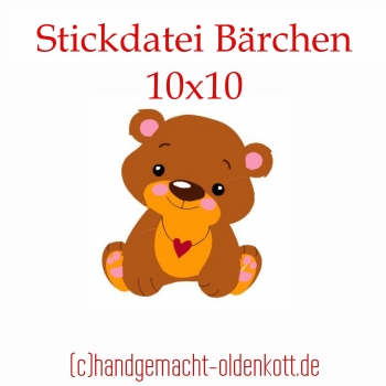 Stickdatei Bärchen 10x10