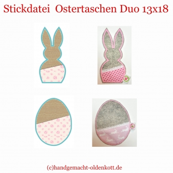 Stickdatei Osterhasen Duo ith 13x18