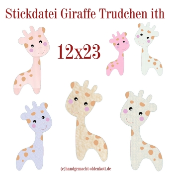 Stickdatei Giraffe Trudchen ith 12x23