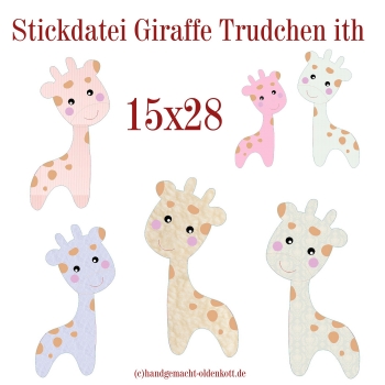 Stickdatei Giraffe Trudchen ith 15x28
