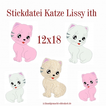 Stickdatei Katze Lissy ith 12x18