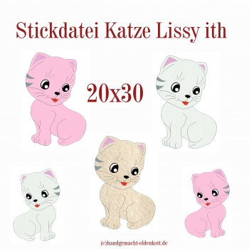 Stickdatei Katze Lissy ith 20x30