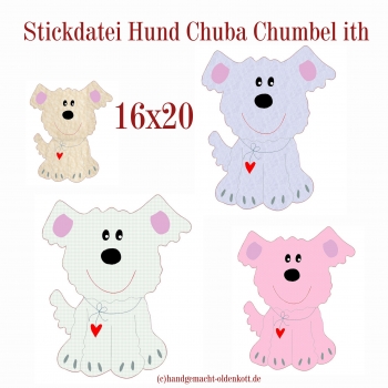 Stickdatei Hund Chuba Chumbel ith 16x20