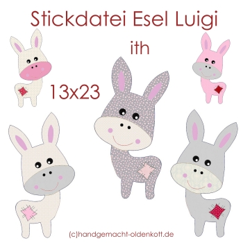 Stickdatei Esel Luigi ith 13x23