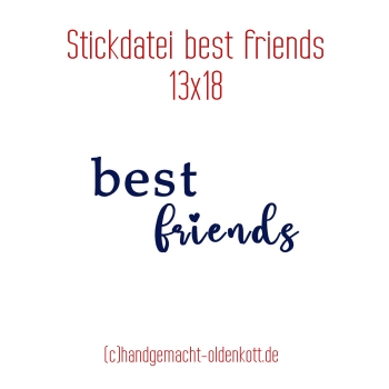 Stickdatei best friends 13x18