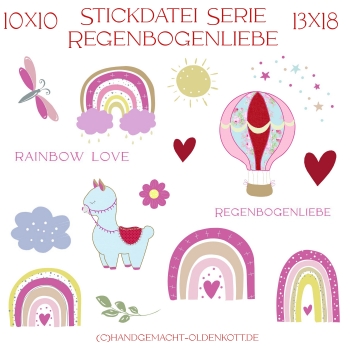 Stickdatei Regenbogenliebe