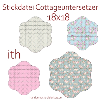 Stickdatei Cottageuntersetzer ith 18x18