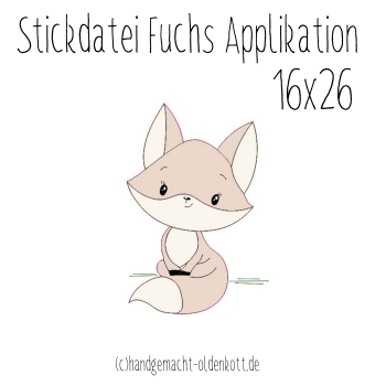Stickdatei Fuchs Applikation 16x26