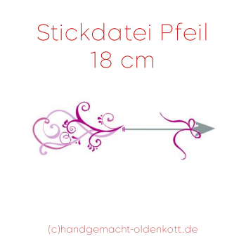 Stickdatei Pfeil 18 cm