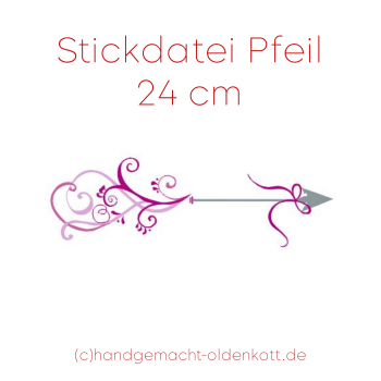 Stickdatei Pfeil 24 cm