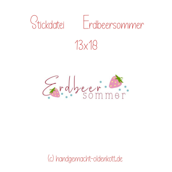 Stickdatei Erdbeersommer 13x18