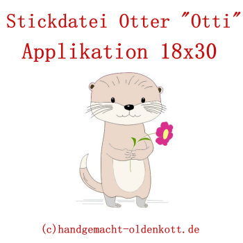 Stickdatei Otter Otti Applikation 18x30